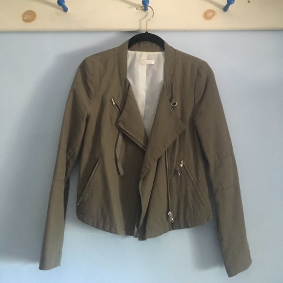 Linen/Cotton Moto Jacket - Picture 1 of 4